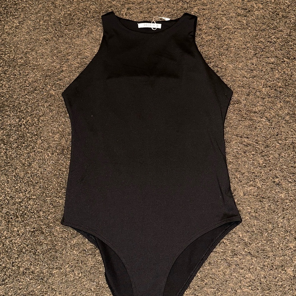 New Sexy Sleeveless Racer Back Halter Bodysuit Tank Top Worn Once